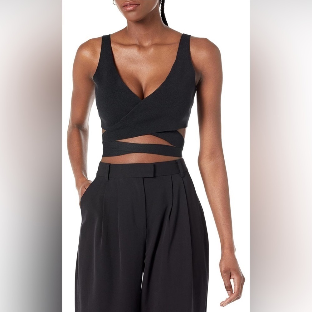NWT the drop black malika wrap shirt medium